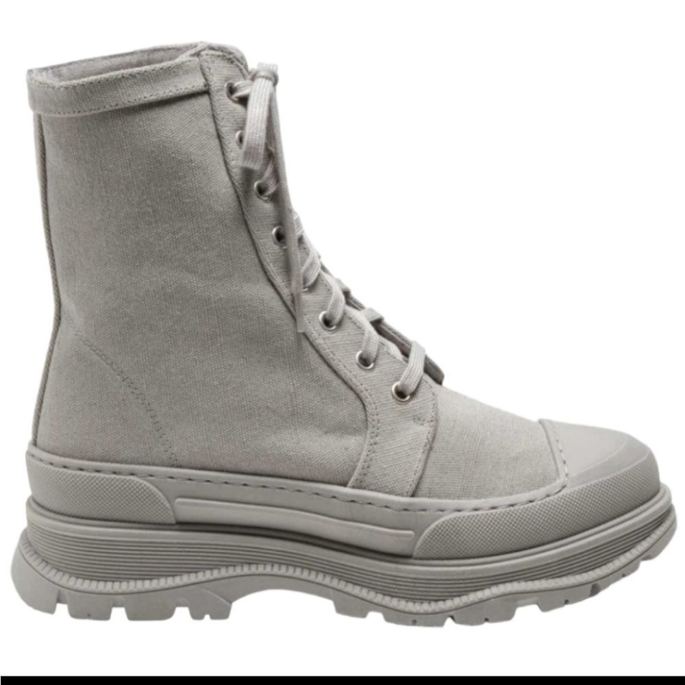 Free People Camp Out Canvas Combat Boots NIB 8